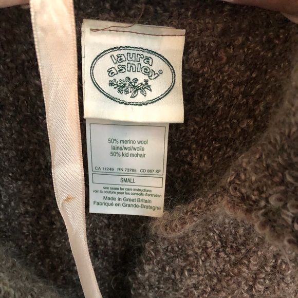 Talbots cardigan,sz.S gray/brown merino wool - Picture 2 of 6